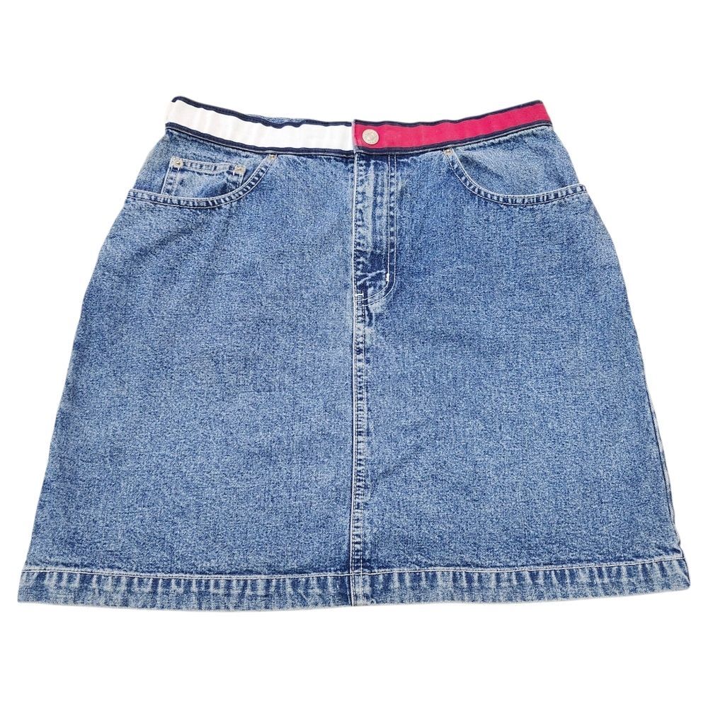 Tommy Hilfiger Y2K Blue Denim Mini Jean Skirt. Sz. 10